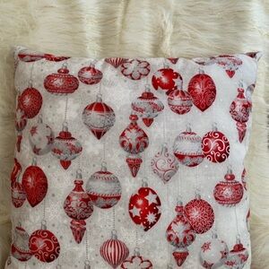 Festive Red and White Holiday Pillow